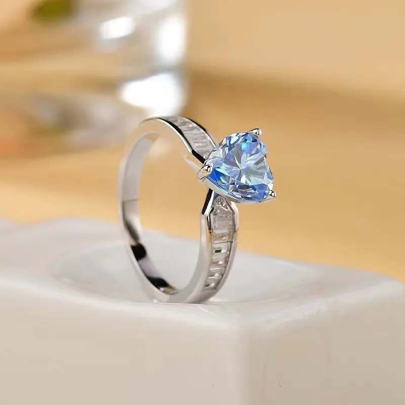 925 Sterling Silver Jewelry 2 Carat Moissanite 925 Sterling Silver Ring