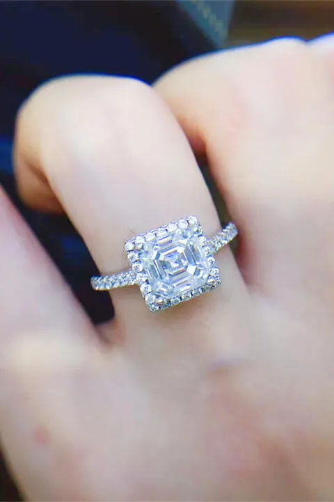 925 Sterling Silver Jewelry 2 Carat Moissanite 925 Sterling Silver Ring