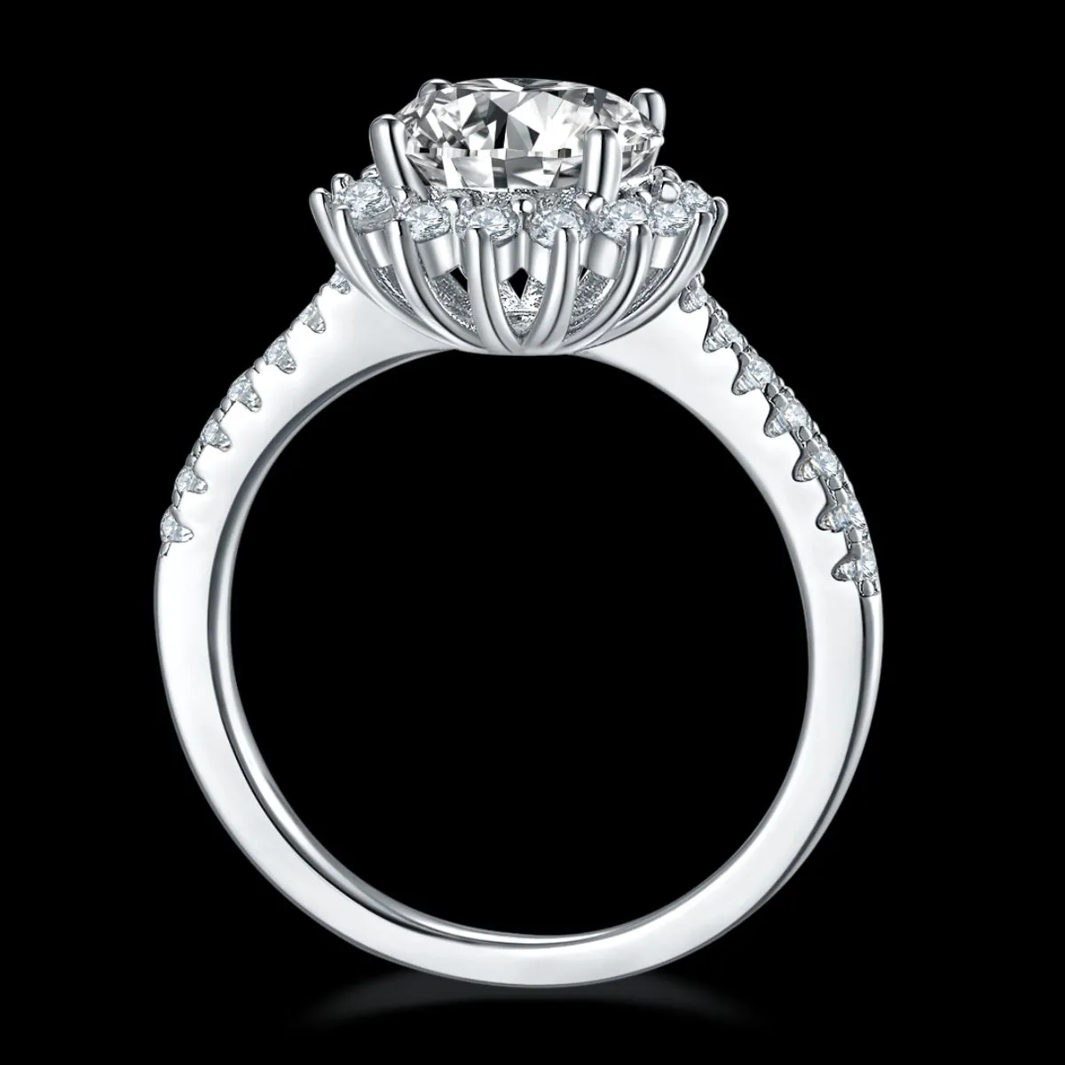 925 Sterling Silver Jewelry 2 Carat Moissanite 925 Sterling Silver Ring