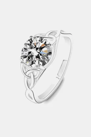 925 Sterling Silver Jewelry 2 Carat Moissanite 925 Sterling Silver Ring