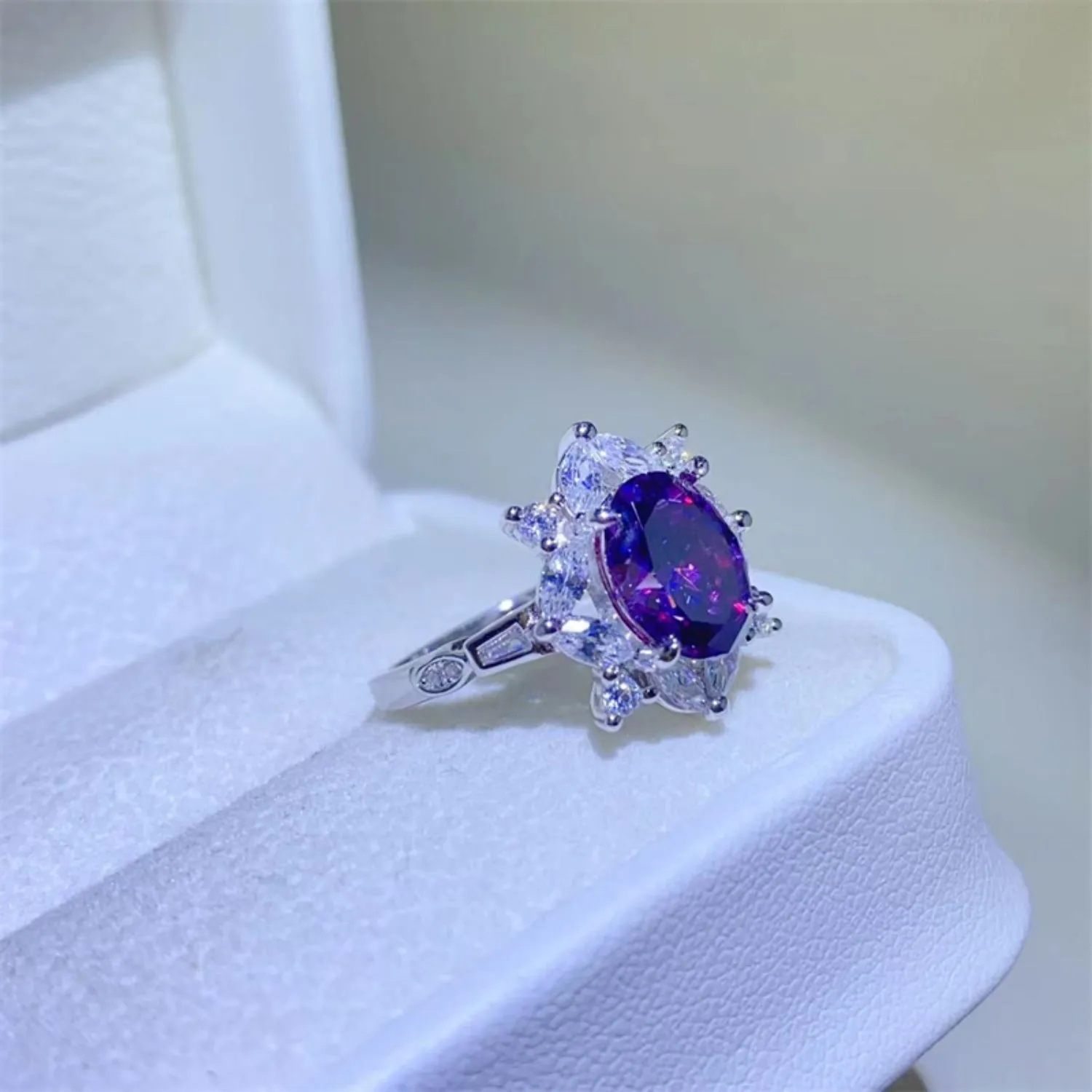 925 Sterling Silver Jewelry 2 Carat Moissanite 925 Sterling Silver Ring