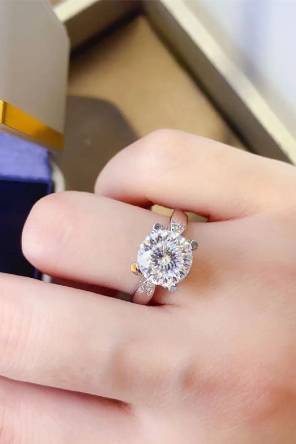 925 Sterling Silver Jewelry 2 Carat Moissanite 925 Sterling Silver Ring