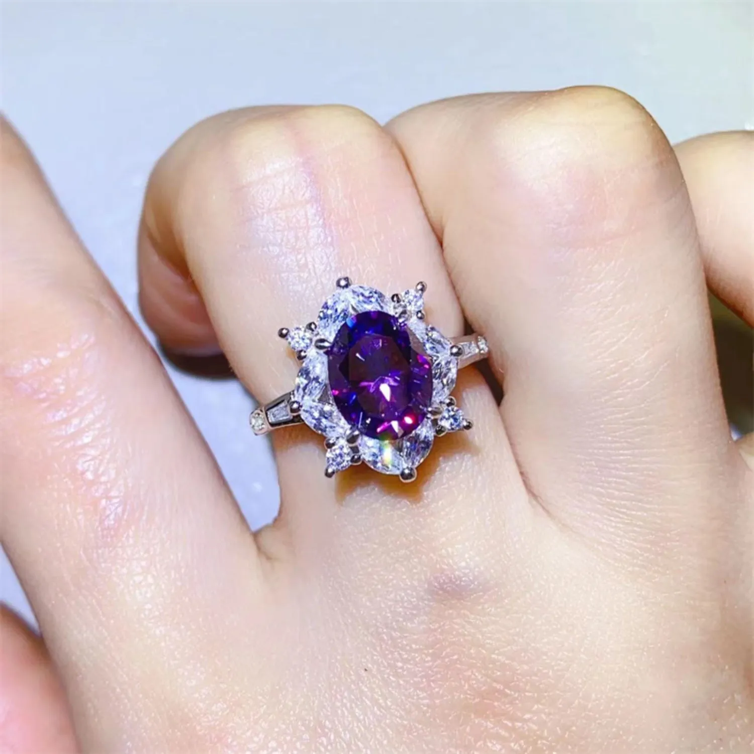 925 Sterling Silver Jewelry 2 Carat Moissanite 925 Sterling Silver Ring