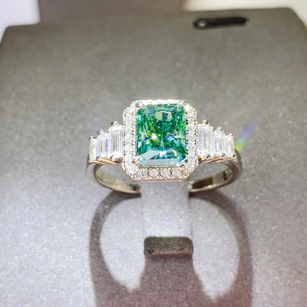 925 Sterling Silver Jewelry 2 Carat Moissanite 925 Sterling Silver Ring