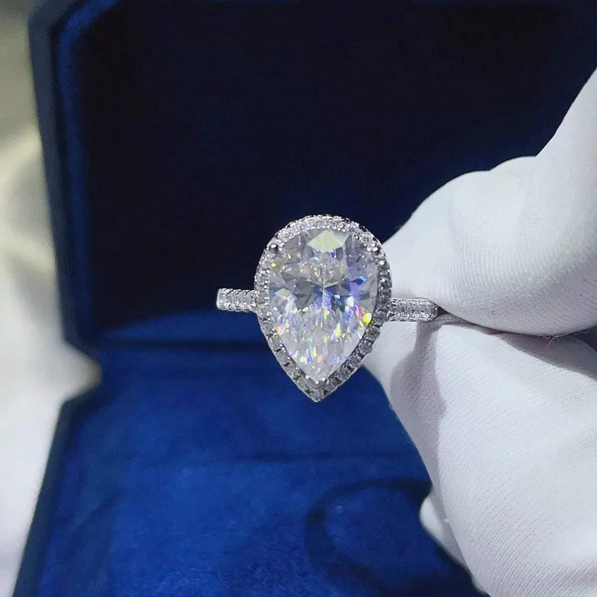 925 Sterling Silver Jewelry 2 Carat Moissanite 925 Sterling Silver Ring