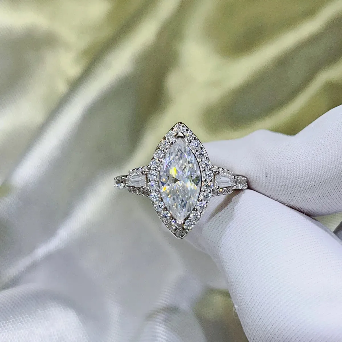 925 Sterling Silver Jewelry 2 Carat Moissanite 925 Sterling Silver Ring