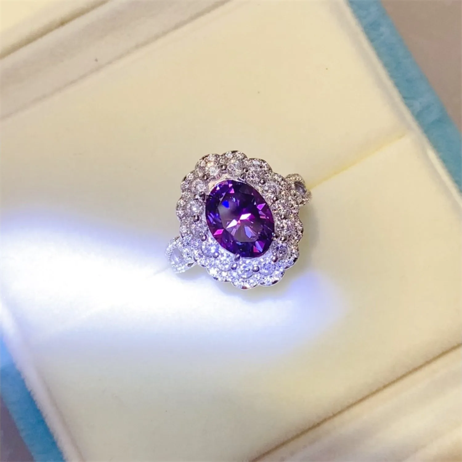 925 Sterling Silver Jewelry 2 Carat Moissanite 925 Sterling Silver Ring