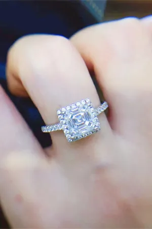 925 Sterling Silver Jewelry 2 Carat Moissanite 925 Sterling Silver Ring