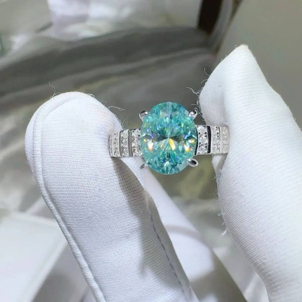 925 Sterling Silver Jewelry 2 Carat Moissanite 925 Sterling Silver Ring