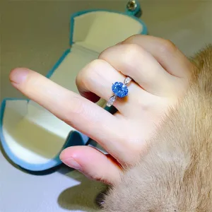 925 Sterling Silver Jewelry 2 Carat Moissanite 925 Sterling Silver Ring