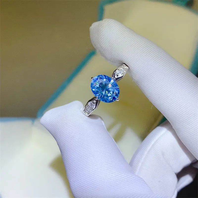 925 Sterling Silver Jewelry 2 Carat Moissanite 925 Sterling Silver Ring