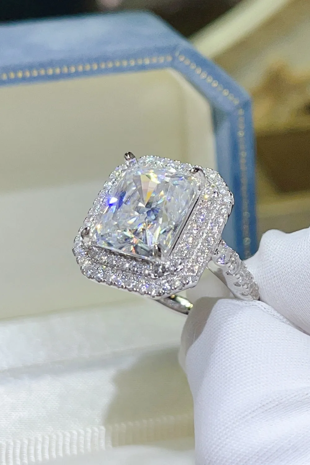 925 Sterling Silver Jewelry 2 Carat Moissanite 925 Sterling Silver Ring