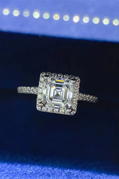 925 Sterling Silver Jewelry 2 Carat Moissanite 925 Sterling Silver Ring