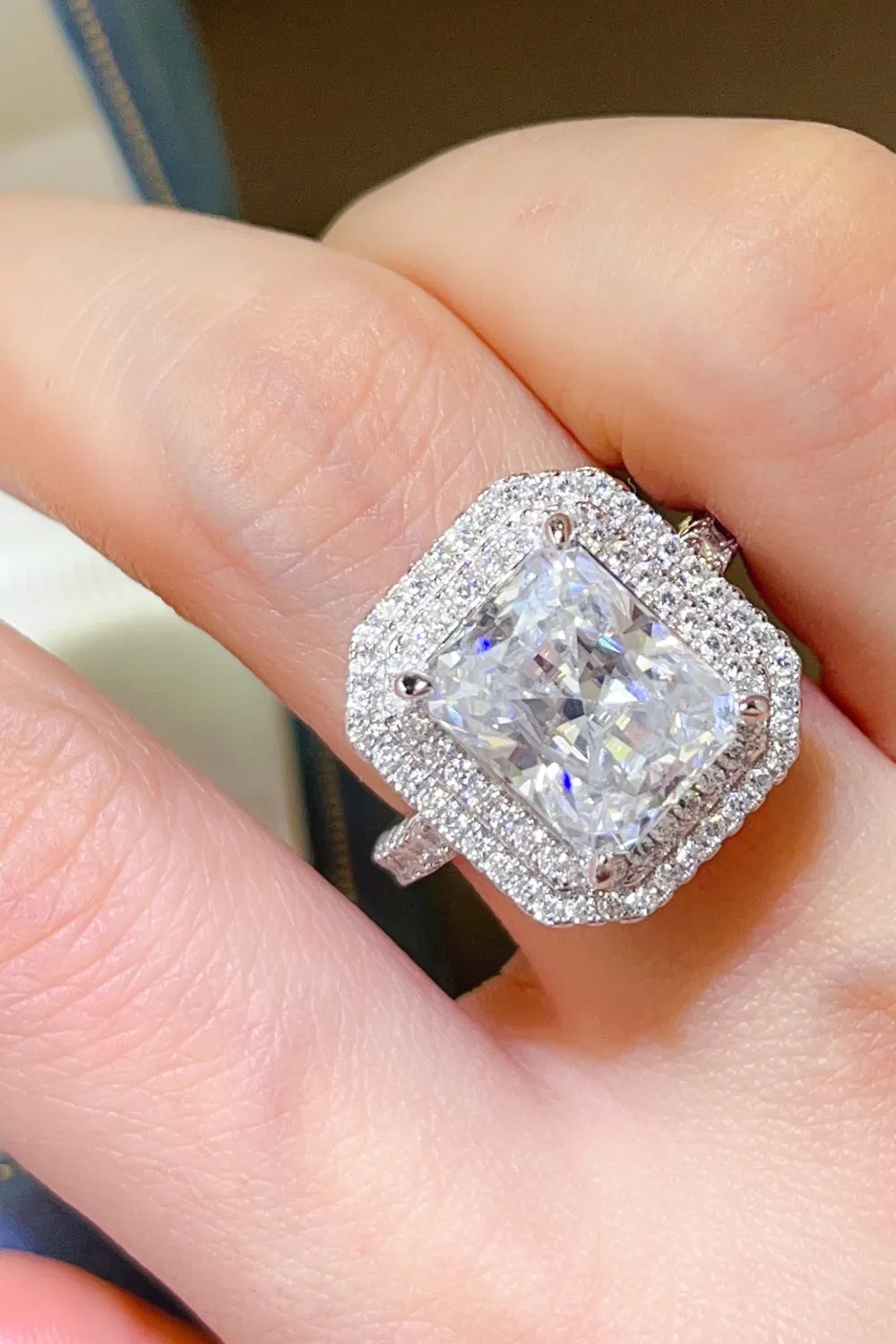 925 Sterling Silver Jewelry 2 Carat Moissanite 925 Sterling Silver Ring