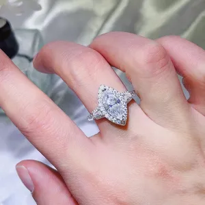 925 Sterling Silver Jewelry 2 Carat Moissanite 925 Sterling Silver Ring