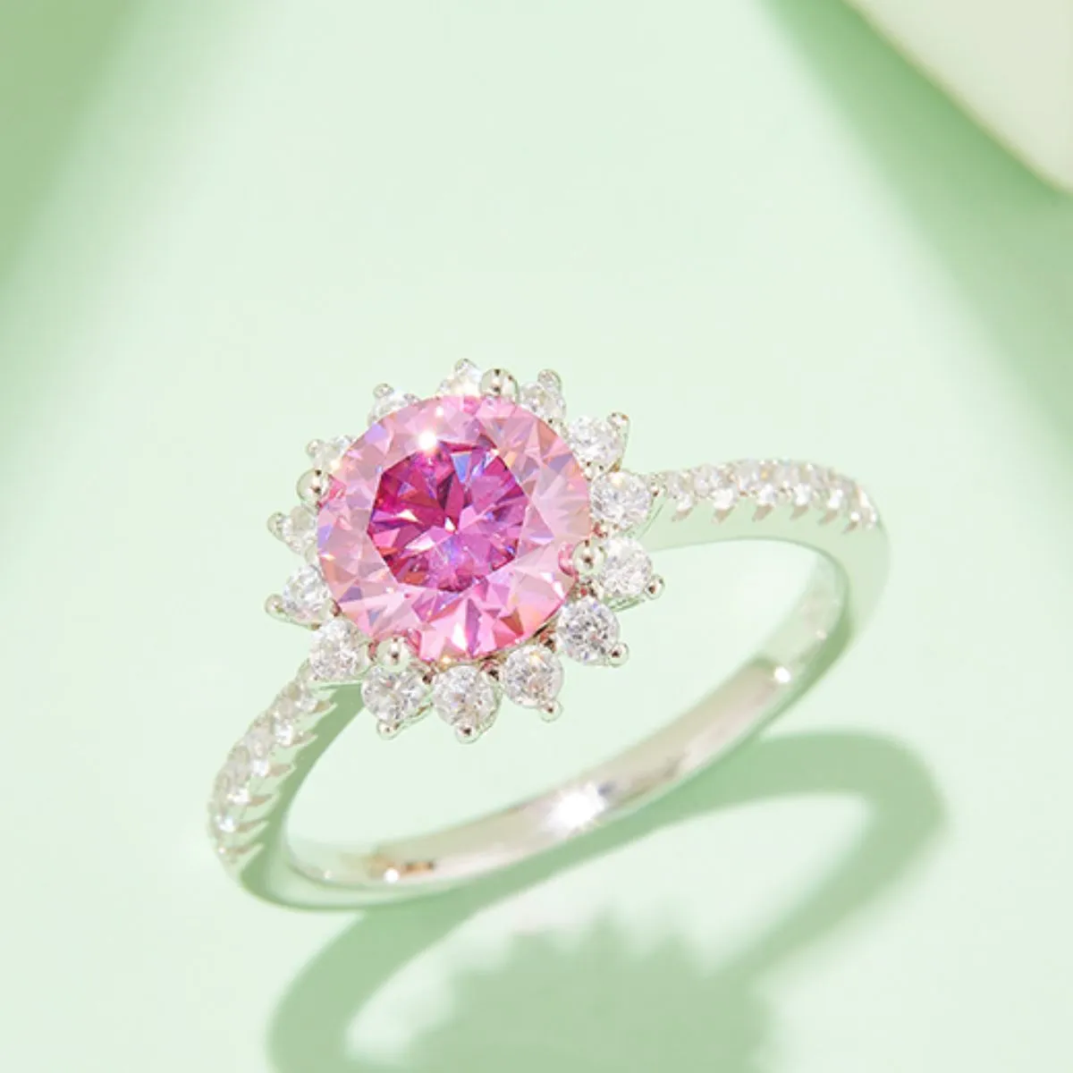 925 Sterling Silver Jewelry 2 Carat Moissanite 925 Sterling Silver Ring