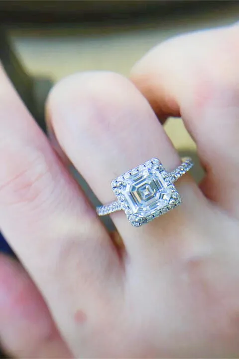 925 Sterling Silver Jewelry 2 Carat Moissanite 925 Sterling Silver Ring