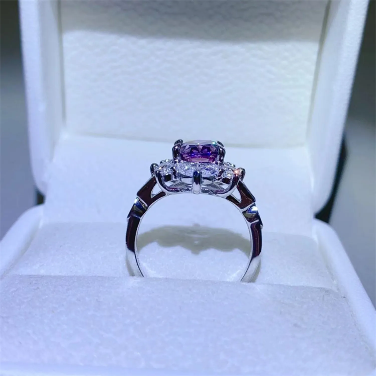 925 Sterling Silver Jewelry 2 Carat Moissanite 925 Sterling Silver Ring