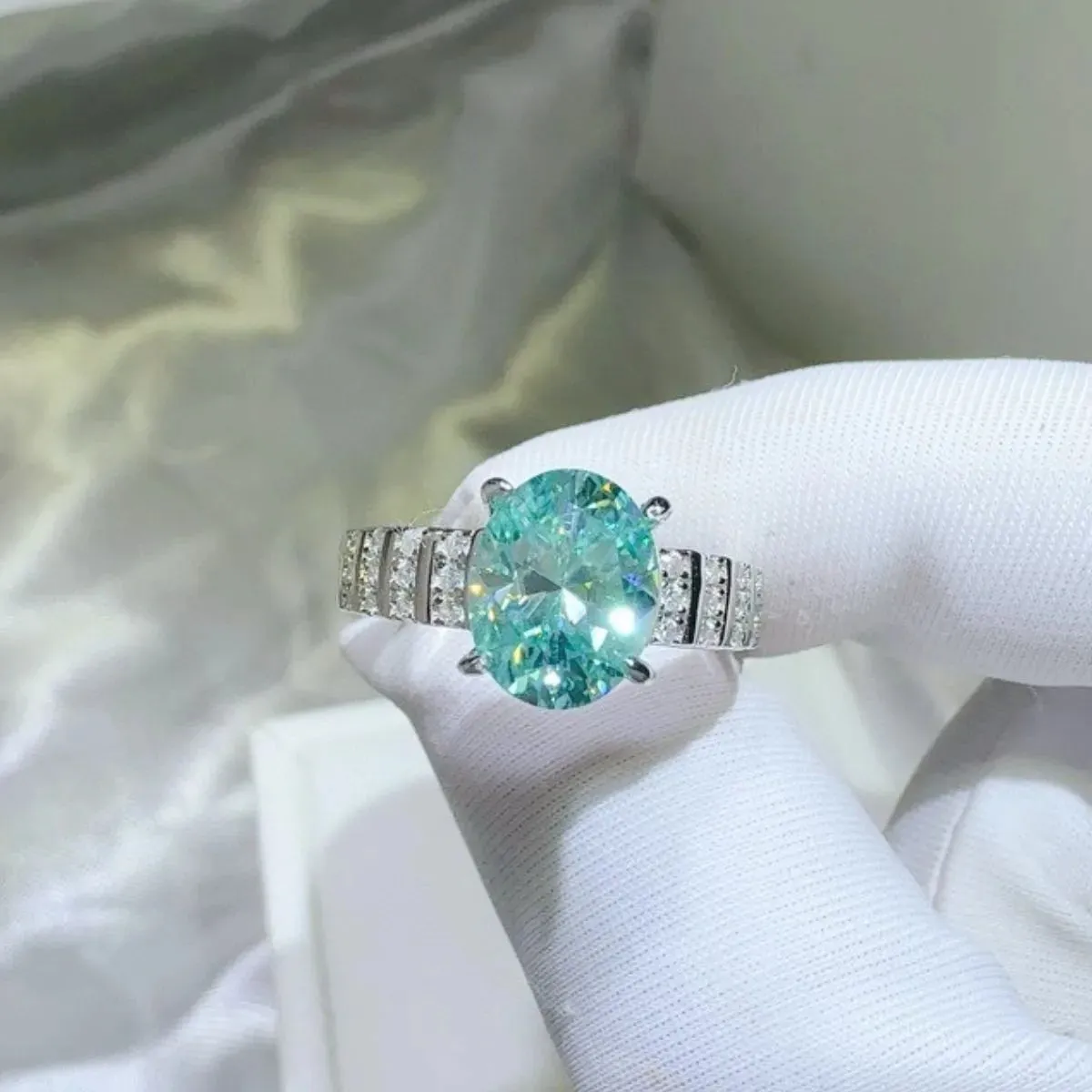 925 Sterling Silver Jewelry 2 Carat Moissanite 925 Sterling Silver Ring