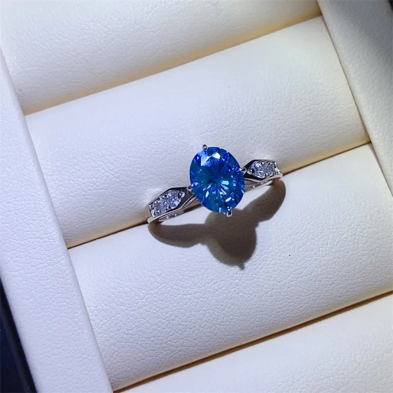 925 Sterling Silver Jewelry 2 Carat Moissanite 925 Sterling Silver Ring