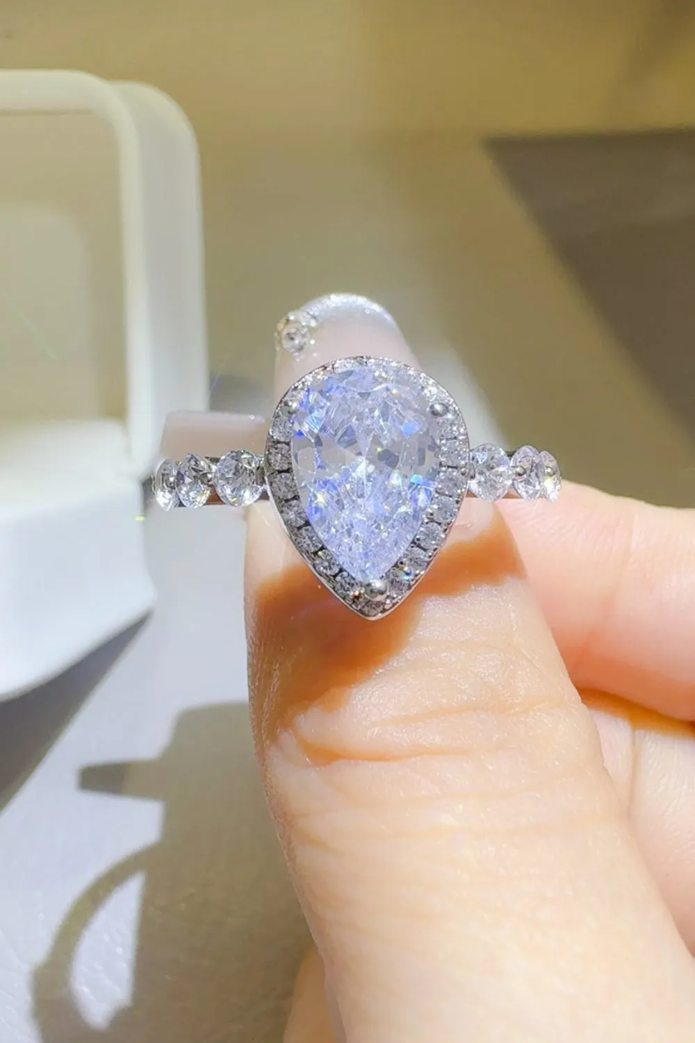 925 Sterling Silver Jewelry 2 Carat Moissanite 925 Sterling Silver Ring