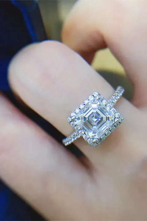 925 Sterling Silver Jewelry 2 Carat Moissanite 925 Sterling Silver Ring