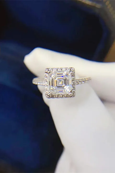 925 Sterling Silver Jewelry 2 Carat Moissanite 925 Sterling Silver Ring