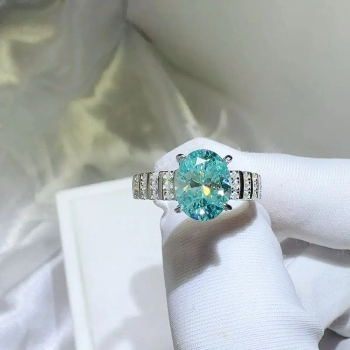 925 Sterling Silver Jewelry 2 Carat Moissanite 925 Sterling Silver Ring
