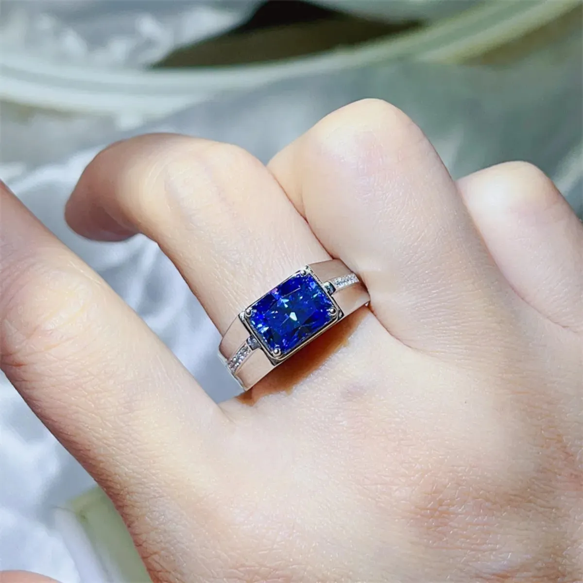 925 Sterling Silver Jewelry 2 Carat Moissanite 925 Sterling Silver Ring