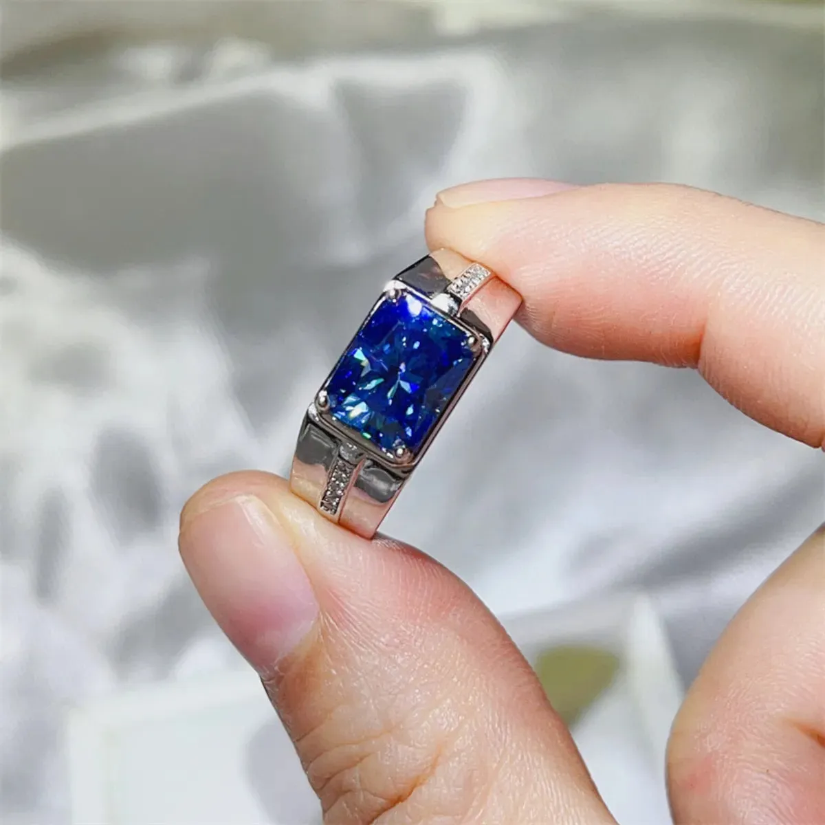 925 Sterling Silver Jewelry 2 Carat Moissanite 925 Sterling Silver Ring