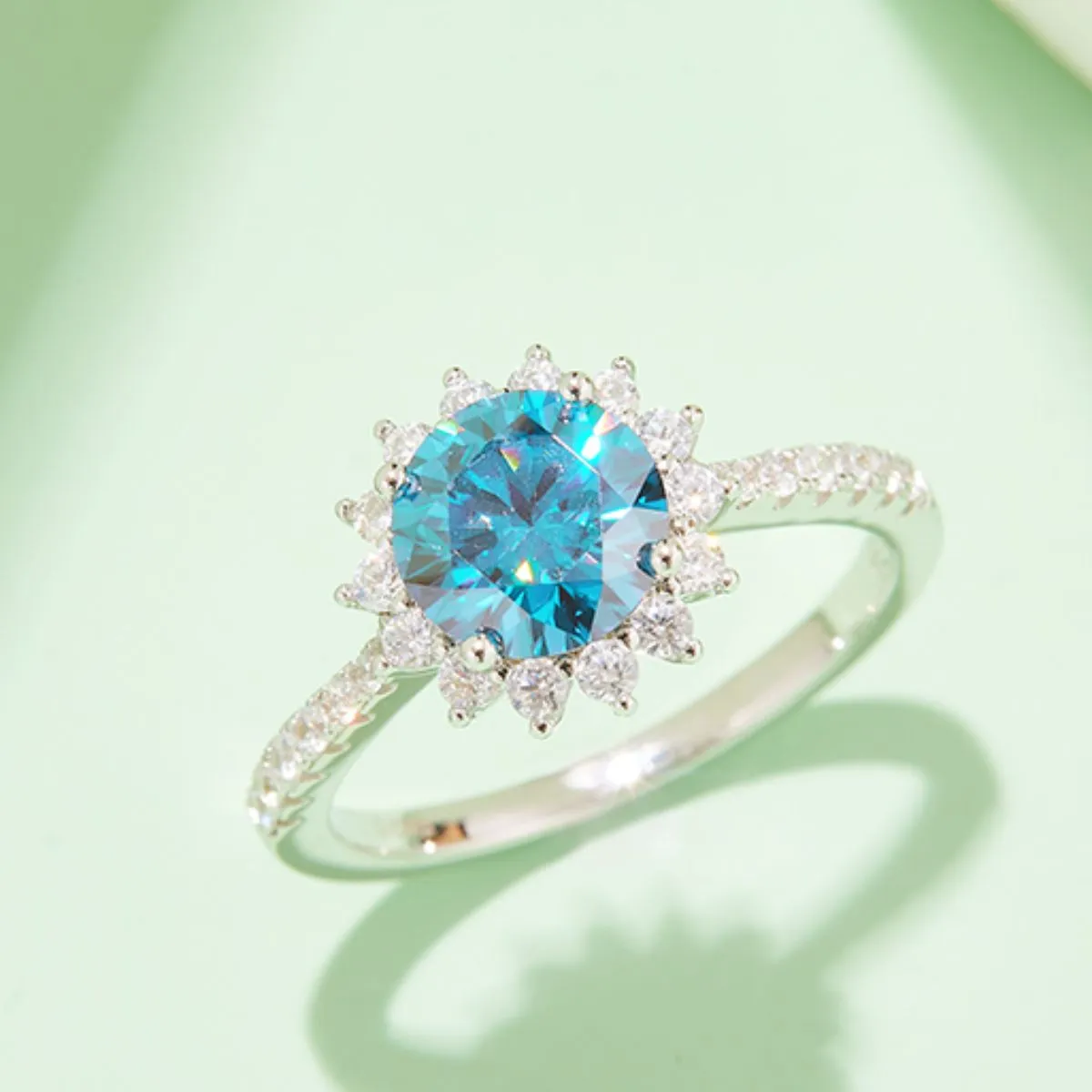 925 Sterling Silver Jewelry 2 Carat Moissanite 925 Sterling Silver Ring