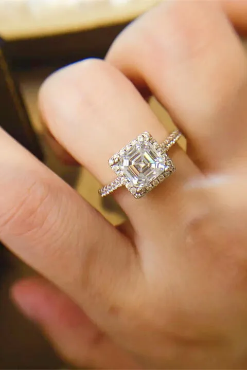 925 Sterling Silver Jewelry 2 Carat Moissanite 925 Sterling Silver Ring