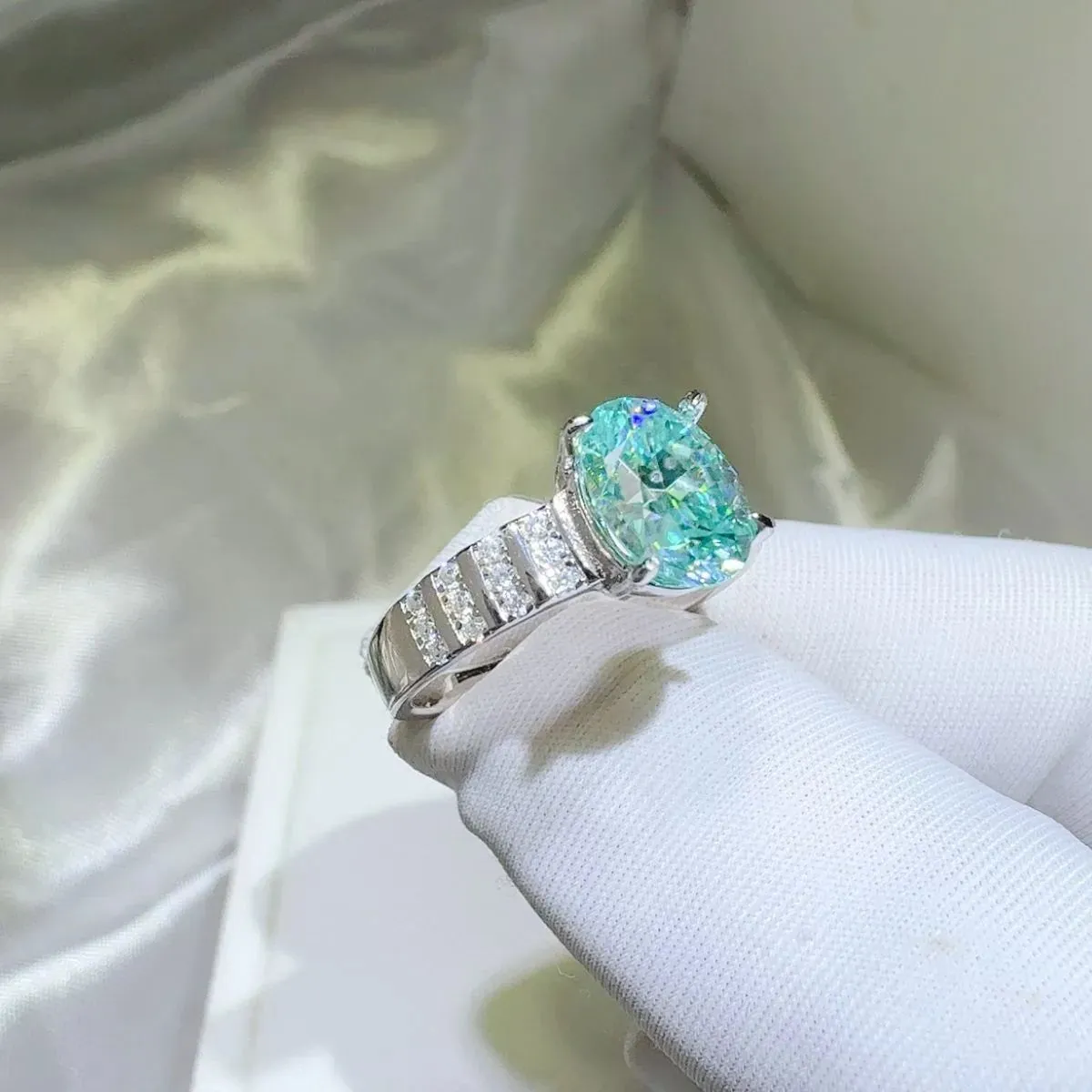 925 Sterling Silver Jewelry 2 Carat Moissanite 925 Sterling Silver Ring