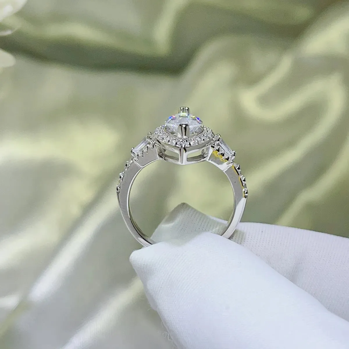 925 Sterling Silver Jewelry 2 Carat Moissanite 925 Sterling Silver Ring