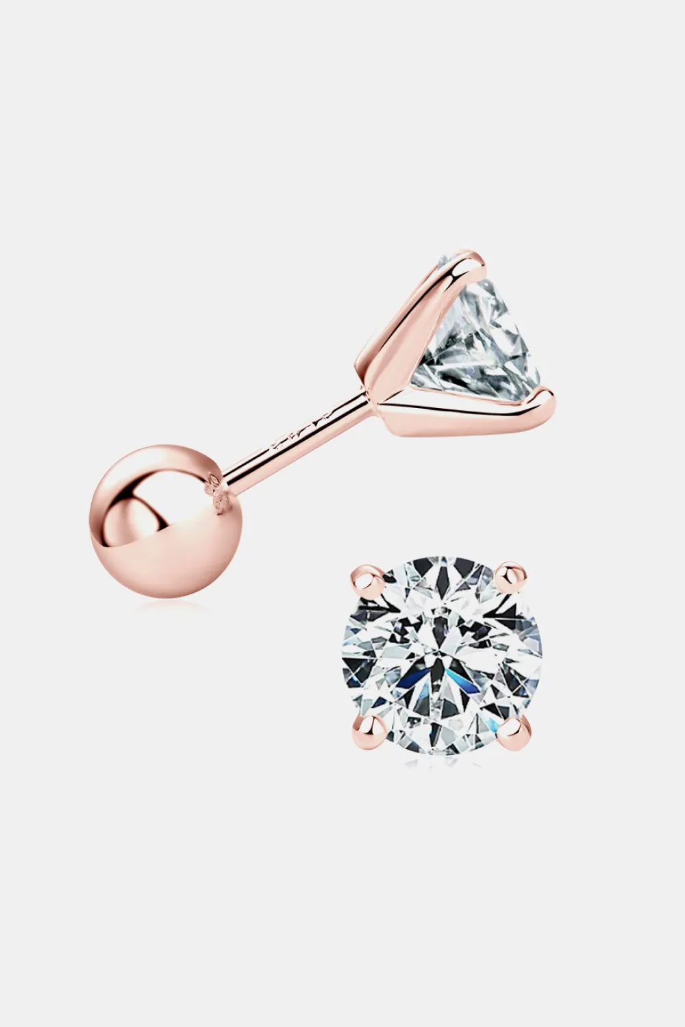 925 Sterling Silver Jewelry 2 Carat Moissanite 925 Sterling Silver Stud Earrings