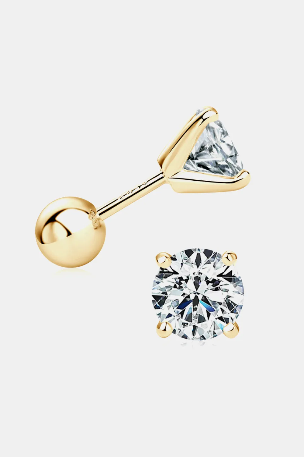 925 Sterling Silver Jewelry 2 Carat Moissanite 925 Sterling Silver Stud Earrings