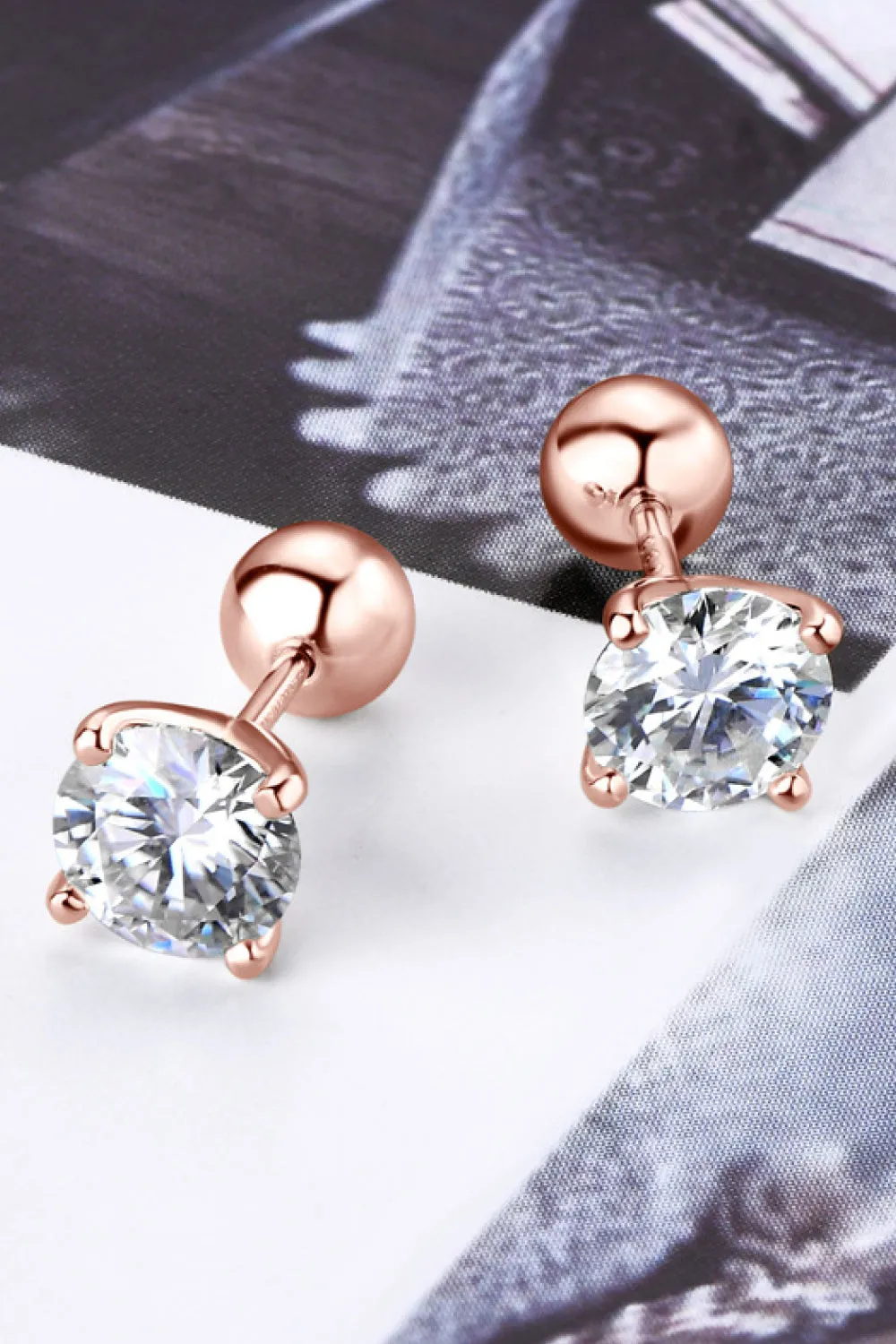 925 Sterling Silver Jewelry 2 Carat Moissanite 925 Sterling Silver Stud Earrings