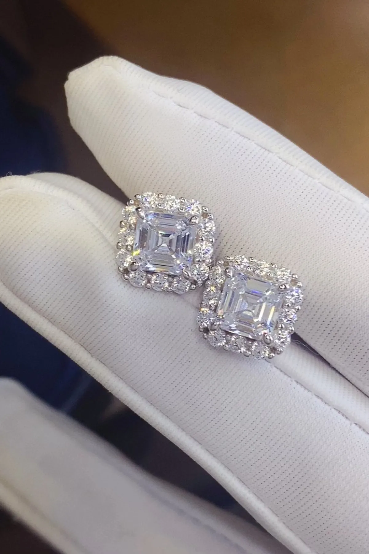 925 Sterling Silver Jewelry 2 Carat Moissanite 925 Sterling Silver Stud Earrings