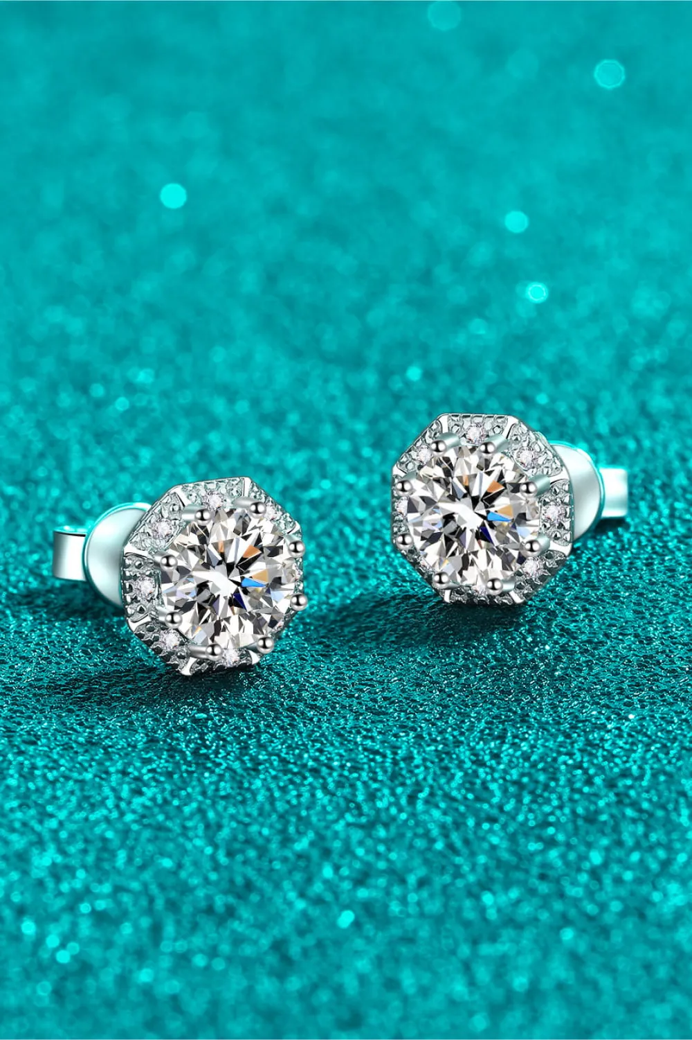 925 Sterling Silver Jewelry 2 Carat Moissanite 925 Sterling Silver Stud Earrings