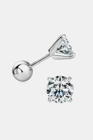 925 Sterling Silver Jewelry 2 Carat Moissanite 925 Sterling Silver Stud Earrings