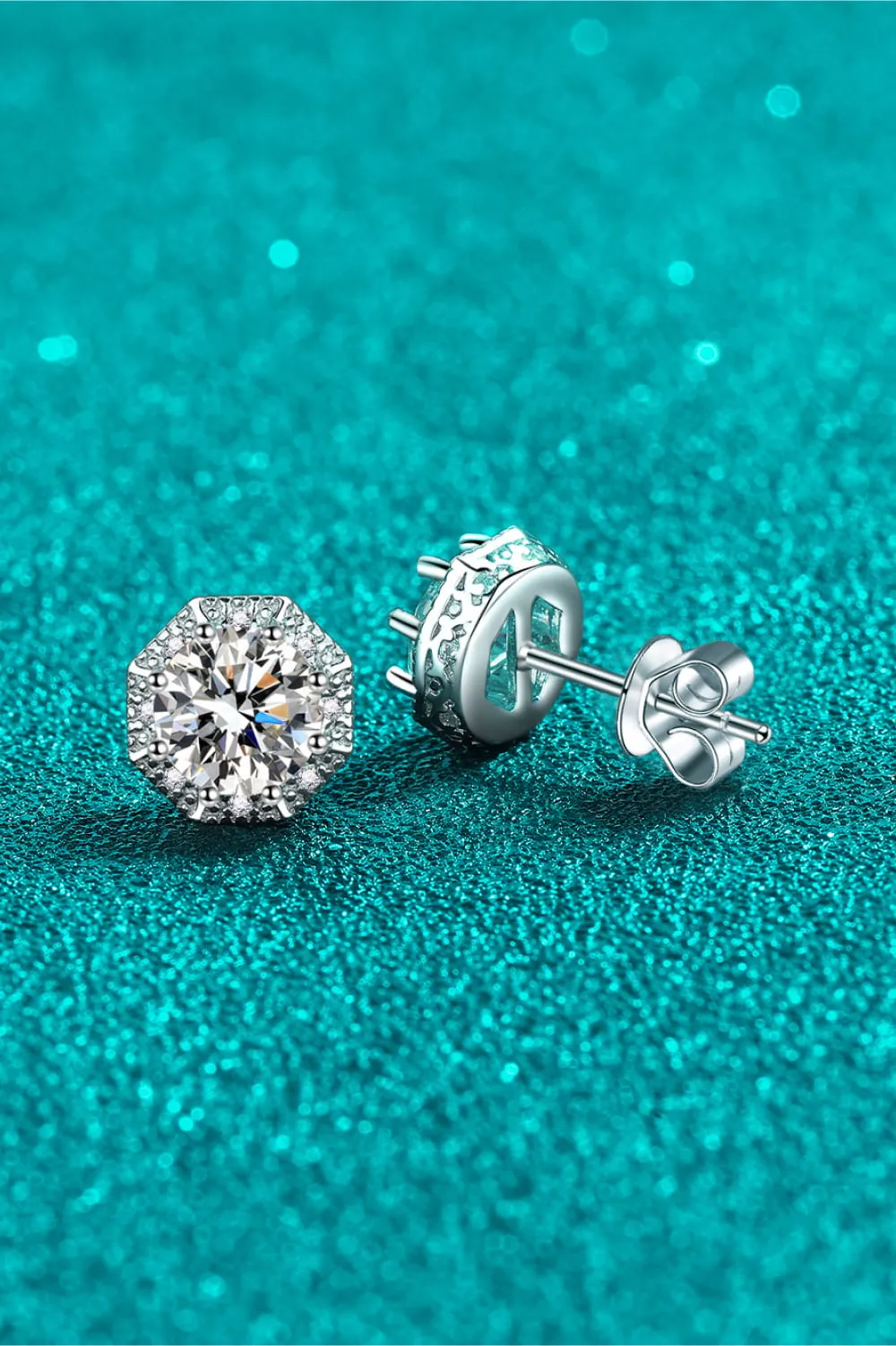 925 Sterling Silver Jewelry 2 Carat Moissanite 925 Sterling Silver Stud Earrings