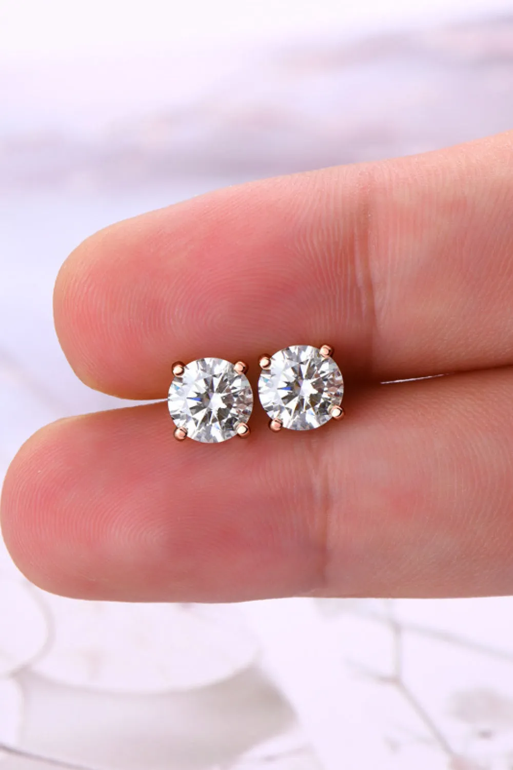 925 Sterling Silver Jewelry 2 Carat Moissanite 925 Sterling Silver Stud Earrings