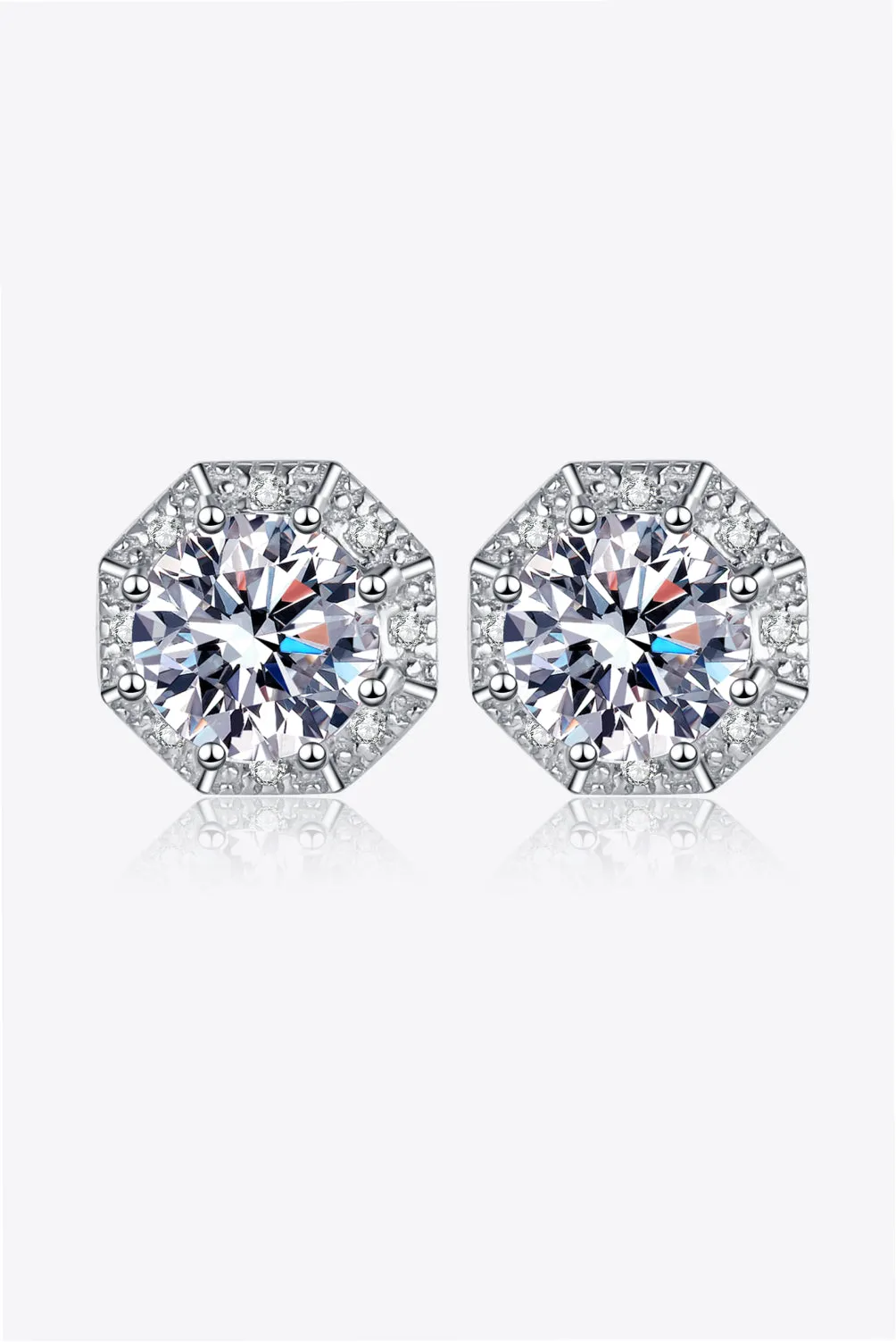 925 Sterling Silver Jewelry 2 Carat Moissanite 925 Sterling Silver Stud Earrings