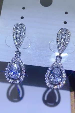 925 Sterling Silver Jewelry 2 Carat Moissanite 925 Sterling Silver Teardrop Earrings