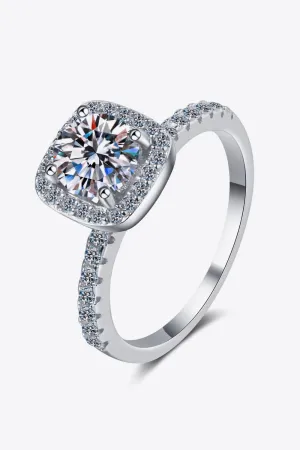 925 Sterling Silver Jewelry 2 Carat Moissanite Square Halo Ring