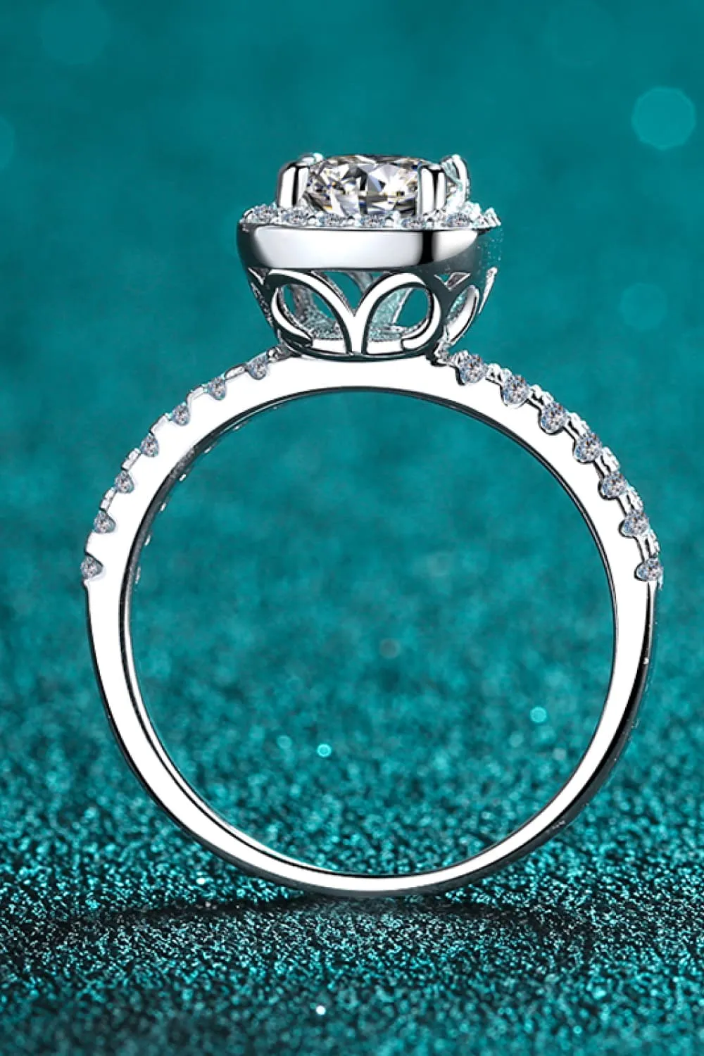 925 Sterling Silver Jewelry 2 Carat Moissanite Square Halo Ring