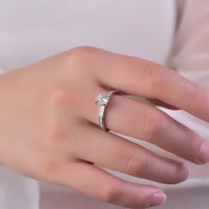925 Sterling Silver Jewelry 2 Carat Moissanite Zircon 925 Sterling Silver Ring