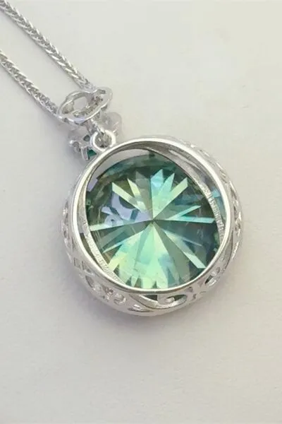 925 Sterling Silver Jewelry 20 Carat Moissanite 925 Sterling Silver Pendant Necklace