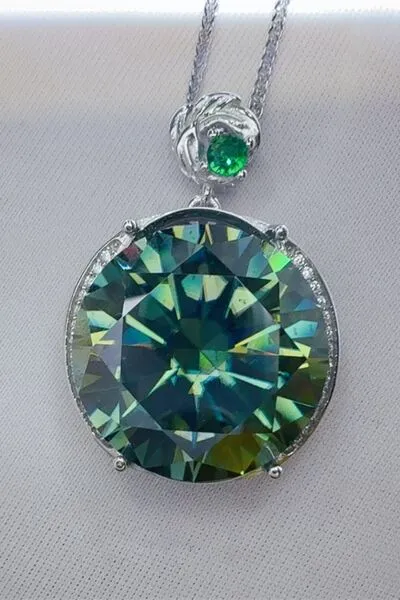 925 Sterling Silver Jewelry 20 Carat Moissanite 925 Sterling Silver Pendant Necklace