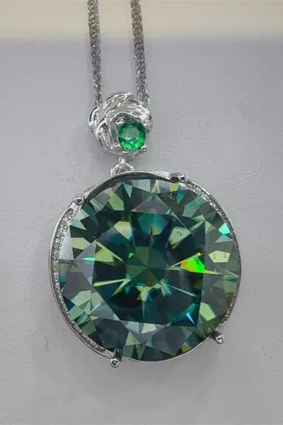925 Sterling Silver Jewelry 20 Carat Moissanite 925 Sterling Silver Pendant Necklace